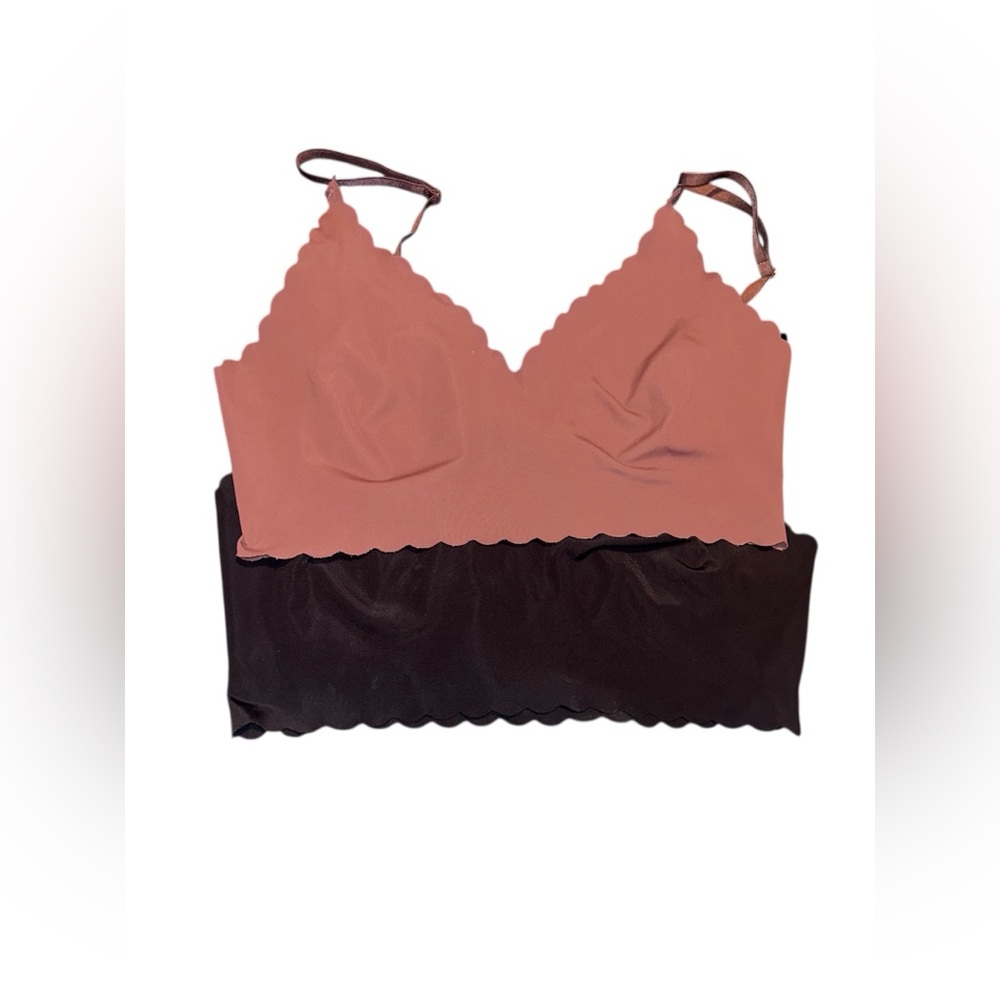 Beige and Black Scalloped Bralette